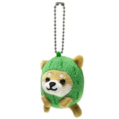 [LamPlanning] 旅するマメしば キーホルダー マスコット ボールチェーン バックチャーム かわいい ふわふわ 犬 柴犬 豆柴 癒し (ゴーヤーバージョン) 0