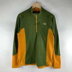 THE NORTH FACE(ザノースフェイス) カーキ 黄色 機能性 ハーフジップ 長袖Tシャツ 100 250812