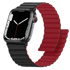 【新着商品】41mm バンド42mm 40mm Watch 38mm、磁気両面リバーシブルアップルウォッチバンド Apple シリーズ10/9/8/7/6/5/4/3/SE コンパチブル 用（赤/黒） Anlinser