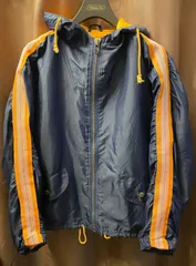 FILA ITALIA 90s オーバーサイズフルジップナイロンパーカージャケット ネイビー×オレンジ Sサイズ