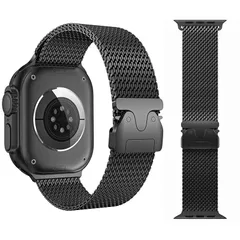 【新品】 For Apple Watch バンド ミラネーゼループ パラシュートスタイルのバックル 49mm 46mm 45mm 44mm 42mm アップルウォッチバンド メッシュ 無段階調節 オシャレ ステンレス鋼 メンズ アップルウォッチUltra3 1
