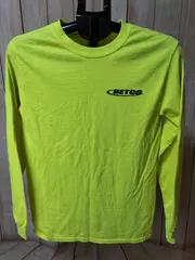 GILDAN（ギルダン）BETCO. ロゴプリント ロングスリーブTシャツ ネオンイエロー Sサイズ