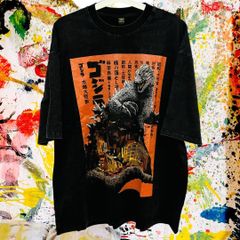 ゴジラ ケミカルウォッシュ リプリント Tシャツ 半袖 メンズ 新品 ゴジラ 怪獣 特撮 東宝 キングギドラ モスラ メカゴジラ ジェットジャガー 昭和ゴジラ 平成 ブラック  ダメージ加工