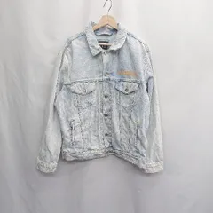 ◇ Θ ZARA ザラ ダメージ加工 長袖 デニムジャケット サイズL ライトブルー系 メンズ E  【1505130009002】