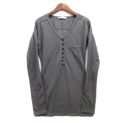 アレキサンダーワン ALEXANDER WANG ヘンリーネック ワッフル カットソー 長袖 薄手 グレー XSのサムネイル