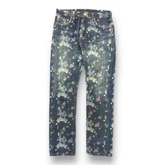 美品 COMME des GARCONS HOMME 03AW ステンシル ペイント ストレート デニムパンツ コムデギャルソンオム HK-P020 M 58871Aのサムネイル