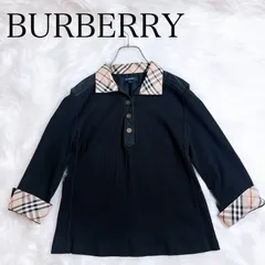 FAI73  バーバリーロンドン 金ボタン　ロゴ　ノバチェック　ポロシャツ