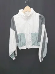 ◇ ⊇ JEANASIS × LOGAN ナイロン 長袖 ブルゾン サイズF ホワイト グレー レディース E  【1505290032841】