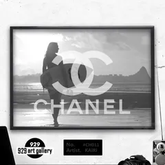 CHANEL type☆A2額装済アートポスター#607★シャネルサーフボード 楽天市場】【LINE登録300円OFFクーポン】 アートパネル アート