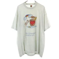 FRUIT OF THE LOOM BEST フルーツオブザルーム ベスト 90s USA製 オールド ノアの箱舟 アニマルプリント 半袖 Tシャツ XXL グレー シングルステッチ ビッグサイズ メンズ 古着