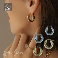 ピアス 金属アレルギー対応 18Kコーティング サージカルステンレス キャッチレス フープ ピアス レディース 大人 モダン シンプル かわいい エレガント ジュエリー ゴールド シルバー 送料無料 プチプライス高見え CRAIFE