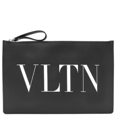 ヴァレンティノ VALENTINO クラッチバッグ VLTN ロゴ セカンドバッグ レザー ブラック シルバー金具 黒 ポーチ  WY2P0483 【箱】【中古】のサムネイル