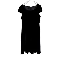 Z1513 COPACA コパカ ベロアワンピース 膝丈ワンピース フレンチスリーブ ブラック サイズ11AR