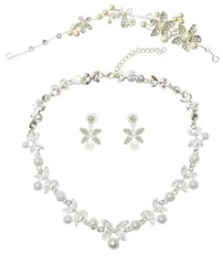 ティアラ ネックレス ピアス 3点セット アクセサリー レディース