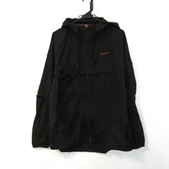 ナイキ ナイロンジャケット ウィンドブレーカー スポーツウエア フード付 アウター メンズ Lサイズ ブラック系 NIKE 【中古】