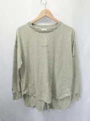 ◇ Θ Columbia コロンビア くすみカラー ロゴ刺繍 長袖 Tシャツ カットソー サイズL グリーン系 レディース E  【1409250034411】