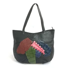 良好 IBIZA イビサ レザーパッチワーク トートバッグ   ブラック  レディース 　240001147813