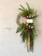 Happy new year 2024 新年を寿ぐしめ縄飾り　48cm