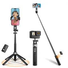 新品 セルカ棒 折りたたみ式 コンパクト【輸入アルミ合金製・軽量・耐久性アップ】 リモコン付き 10m接続範囲 三脚 じどりぼう 9段階伸縮 スマホ 携帯 スタンド じどり棒 android/iphone対応 4-7インチ多機種/Gopro/カメラ兼用 自撮り