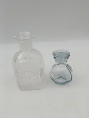 【K-1154】廣田硝子 すりぐちレイシー クリアガラス 醤油さし ガラス調味料入れセット