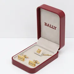 箱付 良品 バリー ゴールドカラー カフス タイピンセット ファッション・ブランド小物 2000000 NSK KTU
