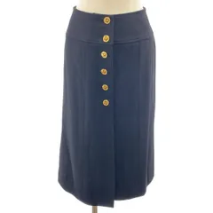 【美品】  CHANEL / シャネル | 1993SS | ココマーク 金ボタン ロングスカート / ロゴ総裏地 | 38 | ブラック | レディース