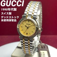 ☆デッド未使用 高級 90s VINTAGE GUCCI コンビ QZ スイス製