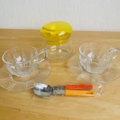 アデリアグラス　ティーカップセット　昭和レトロ