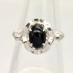 【美品】オニキスデザインリング　SILVER　シルバー925　14号