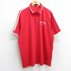 XL/古着 ナイキ NIKE 半袖 ブランド ポロ シャツ メンズ 00s ワンポイントロゴ ウィスコンシン ドライフィット 大きいサイズ 赤他 レッド 2