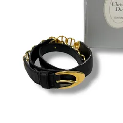 クリスチャンディオール スエード ゴールド金具 ベルト65 レディース ブラック クリスチャンディオール スエード ゴールド金具 ベルト65