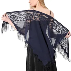 【新品】 [Maeau] 結婚式 ショール 大判 マフラー レディース 薄手 ストール 肩掛け スカーフ 冷房対策 uvカット お呼ばれ 二次会 パーティー プレゼント 贈り物 春 夏 秋 レース #S 0