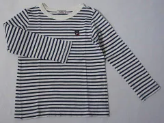 ダブルB double-b ミキハウス miki house アウトレット 子供服 男の子 110cm 長袖 Tシャツ ロンT ボーダー 白 紺 春 夏 ★3 トップス ボーイズ 男児 キッズ 【中古】 ユーズド リサイクル こども