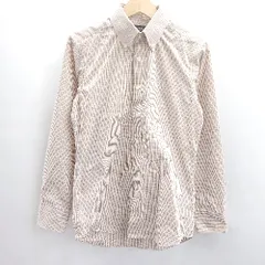 ◇ Θ COMME CA ISM コムサイズム チェック柄 長袖 シャツ サイズ SS ブラウン系 メンズ E  【1412090066894】