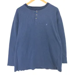 古着 ノーティカ NAUTICA チェック柄 ガンクラブチェック ヘンリーネック ロングTシャツ ロンT メンズXL /eaa429909