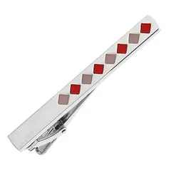 シルバー レッド ダイヤ チェック ネクタイピン タイバー タイピン