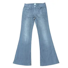 MOUSSY ストレッチ ベルボトム ブーツカットデニム フレア ライトグレー サイズ25 レディースS マウジー