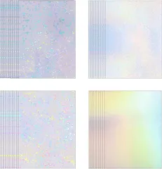 【迅速発送】BetterJonny 印刷できる ホログラムラベルシール 40枚セット A4サイズ ホログラフィック 印刷可能なビ ステッカー用紙 防水、自己粘着性、キラキラ DIYステッカー インクジェット/レーザープリンター兼用