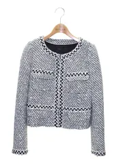 【23区】ＬＩＮＴＯＮツイードジャケット LINTONツイードノーカラージャケット《la veille by