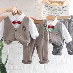 スーツセット 男の子 フォーマルスーツ ベスト 子供 ベビースーツ 卒業式 可愛い 卒園式 キッズセット 七五三 キッズ 保育園 出かけ 入学式 子供服発表会 男児  vii3u464888