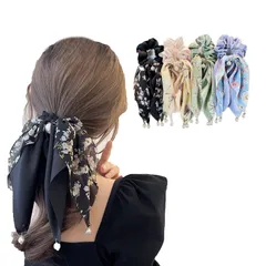 【特売】ヘアゴム ベロア リボン シュシュ シルク 髪ゴム 花柄 パール 蝶結び 髪飾り 4個入り かわいい おしゃれ ヘアアレンジ 大きめ 髪に優しい シルクヘアゴム ヘアアクセサリー まとめ髪 レディース プレゼント 春 夏 秋 冬 (4色)