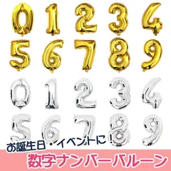 バルーン 風船 アルミ 数字 ナンバー 誕生日 バースデー Sサイズ 約35cm パーティ イベント お祝い 記念日 飾り ゴールド シルバー ガスなし LZ-014