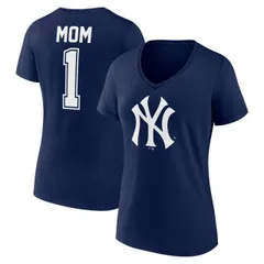 【送料無料】 アンブランデッド レディース Tシャツ トップス Women's Fanatics Branded Navy New York Yankees Plus Size Mother's Day #1 Mom V-Neck T-Shirt Ynk Na