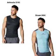 アンダーアーマー UAアイソチル ベント コンプレッション スリーブレス シャツ メンズ 25SS ブラック ブルー (6001531) トレーニング