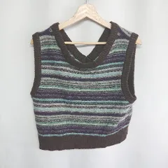 ◇ Θ niko and … ニコアンド ウール素材 ノースリーブ ベスト サイズM ブラウン系 レディース E  【1409100022612】