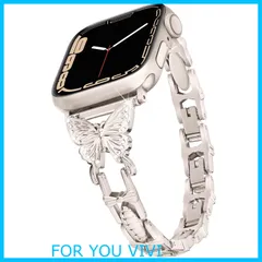 【人気商品】[Daturus] 互換 Apple Watch バンド series9/8/7 Ultra スターライト 対応 アップルウォッチ ベルト ダイヤモンド付きステンレスベルト 金属ベルト アップルウォッチバンド 交換バンド 女性向け お洒落・ファッシ
