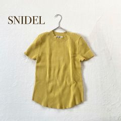 SNIDEL スナイデル　イエロー 半袖 トップス　リブニット　無地　シンプル