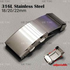 316L Stainless Steel Buckles, Double Lock Button, Luxury Driver Buckle, Metal Watch Accessories, 18mm, 20mm, 22mm, Seiko