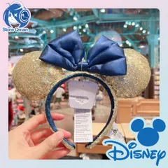 即日発送 上海ディズニーランド 青リボン ゴールドスパンコール　カチューシャ 上海ディズニー リーナベル シェリーメイ  ステラルー クッキーアン  ダッフィー＆フレンズ ジェラトーニ
