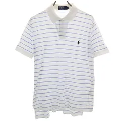 Polo by Ralph Lauren ポロバイラルフローレン ボーダー 半袖 ポロシャツ M ホワイト系 メンズ 古着